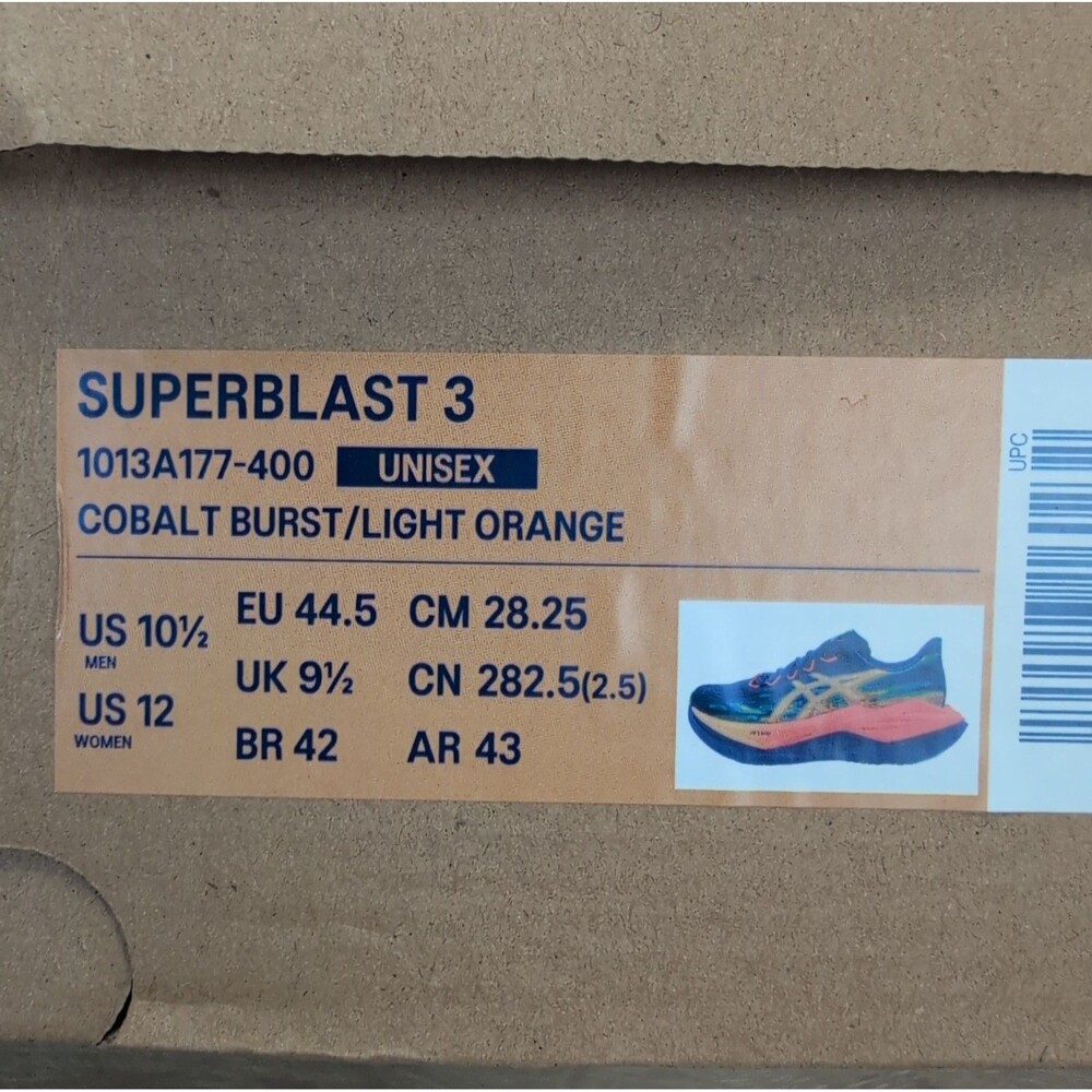 ASICS Superblast 3 Colbalt Burst/Light Orange - Men's US 10.5 Women's US 12 New - Picture 2 of 8